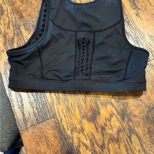 CHESTEE Black Sports‎ Bra with Braided Detail